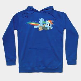 Rainbow Dash soaring in her bomber jacket Hoodie